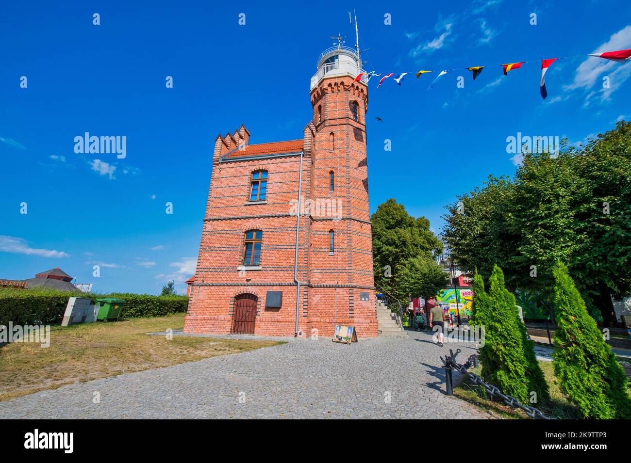 Faro di Ustka, Mar Baltico, Polonia Foto Stock