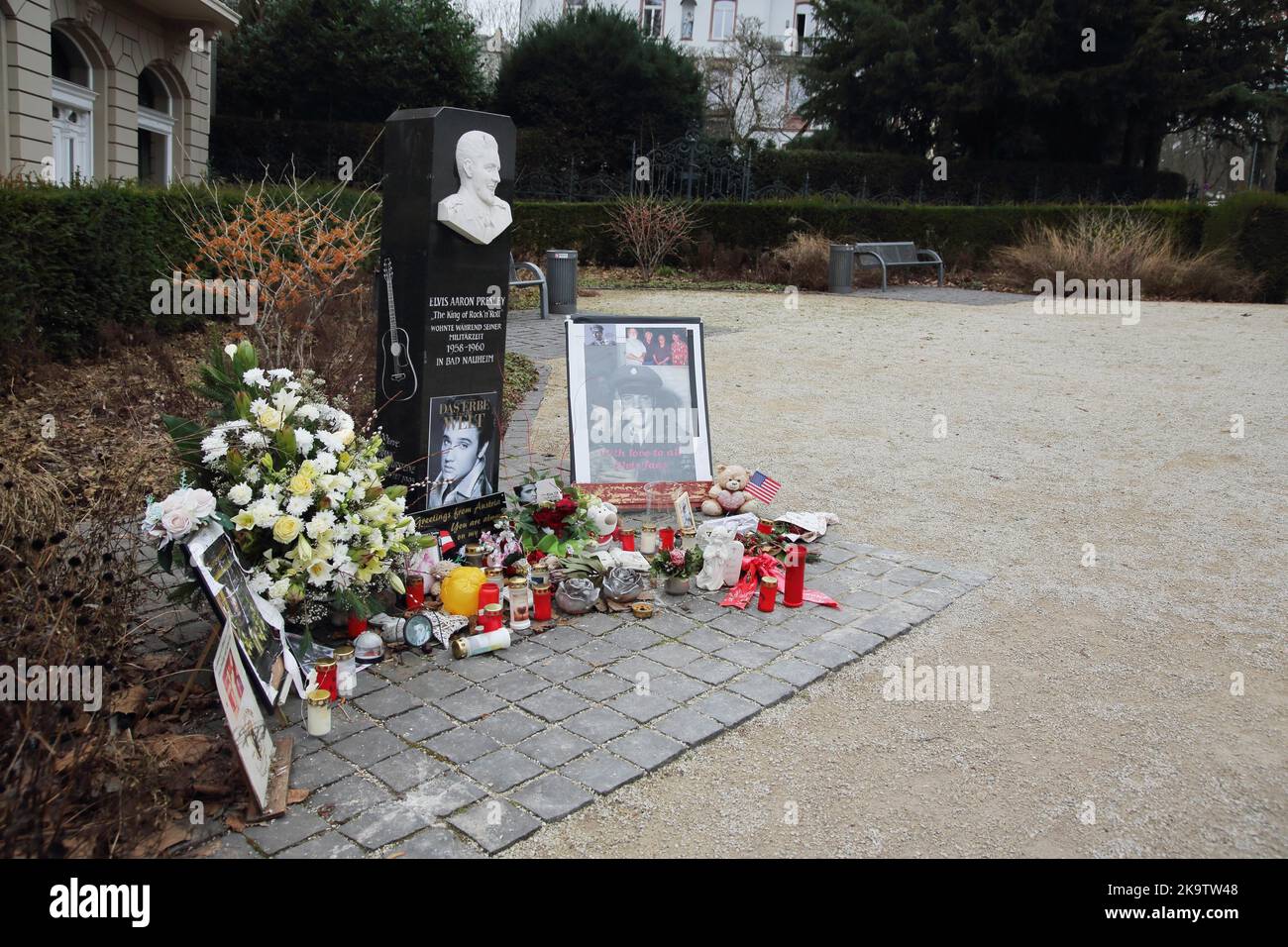 Monumento di Elvis Presley a Bad Nauheim, Wetterau, Assia, Germania Foto Stock