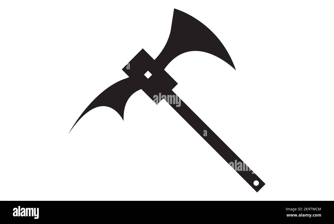 Illustrazione vettoriale di un'ascia da fuoco normale e rossa. Illustrazione dell'icona Axe. Assi tradizionali utilizzati per il disboscamento e il soccorso antincendio. Illustrazione Vettoriale
