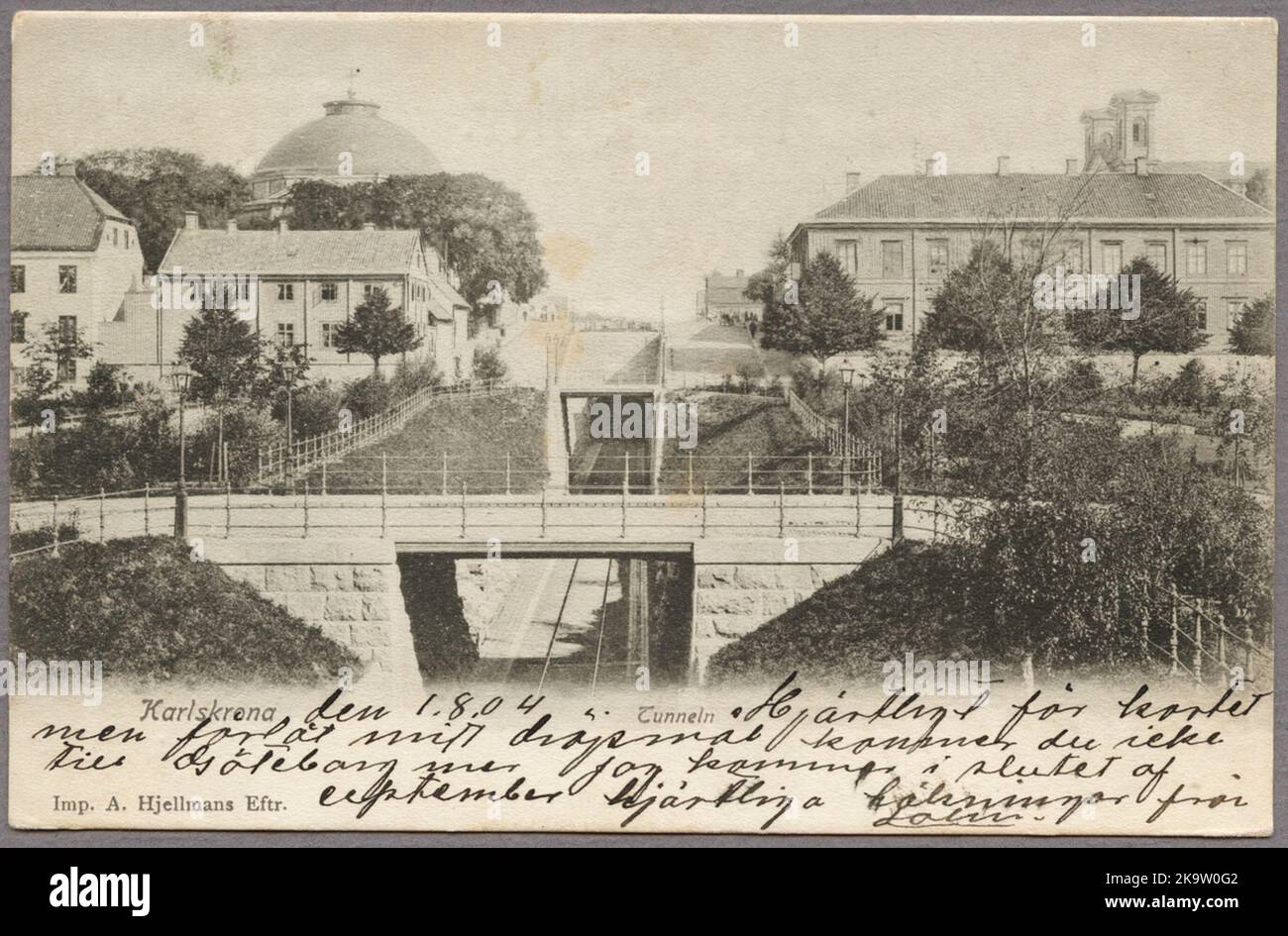 Karlskrona, con l'ingresso al tunnel ferroviario, costruito intorno al 1890. Foto Stock