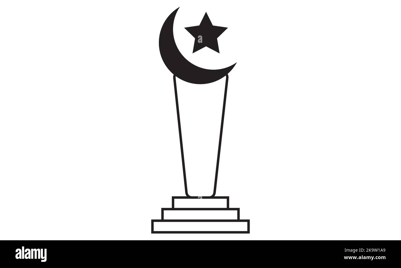 Premio del vincitore, premio sportivo, illustrazione vettoriale del concetto di successo, icona stencil Illustrazione Vettoriale