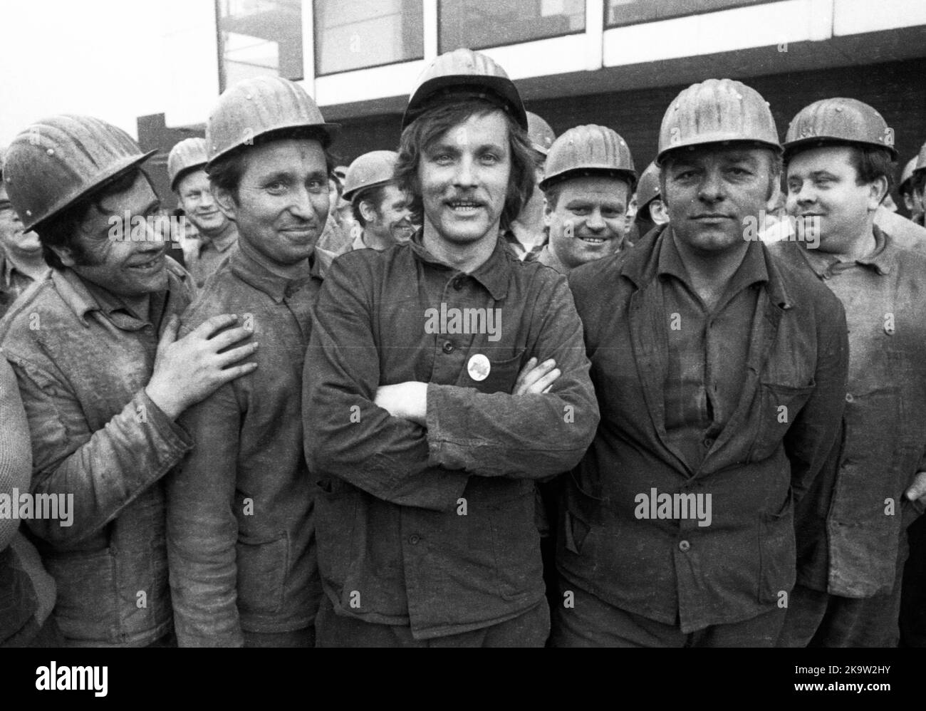 La politica detente di Willy Brandt e della sua coalizione SPD-FDP è stata controversa. Spontaneamente, i lavoratori del settore siderurgico di Gelsenkirchen sono scesi in strada Foto Stock
