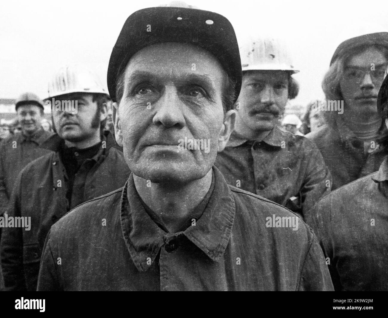 La politica detente di Willy Brandt e della sua coalizione SPD-FDP è stata controversa. Spontaneamente, i lavoratori del settore siderurgico di Gelsenkirchen sono scesi in strada Foto Stock