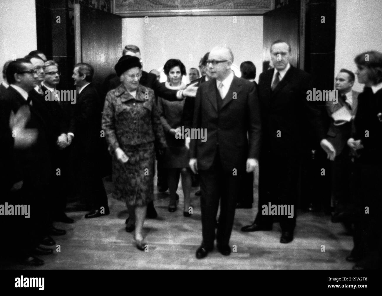 La visita del presidente federale Gustav Heinemann e della sua donna Hilda a Paderborn il 9 marzo 1972 si è recata nella città, che era anche la circoscrizione elettorale Foto Stock