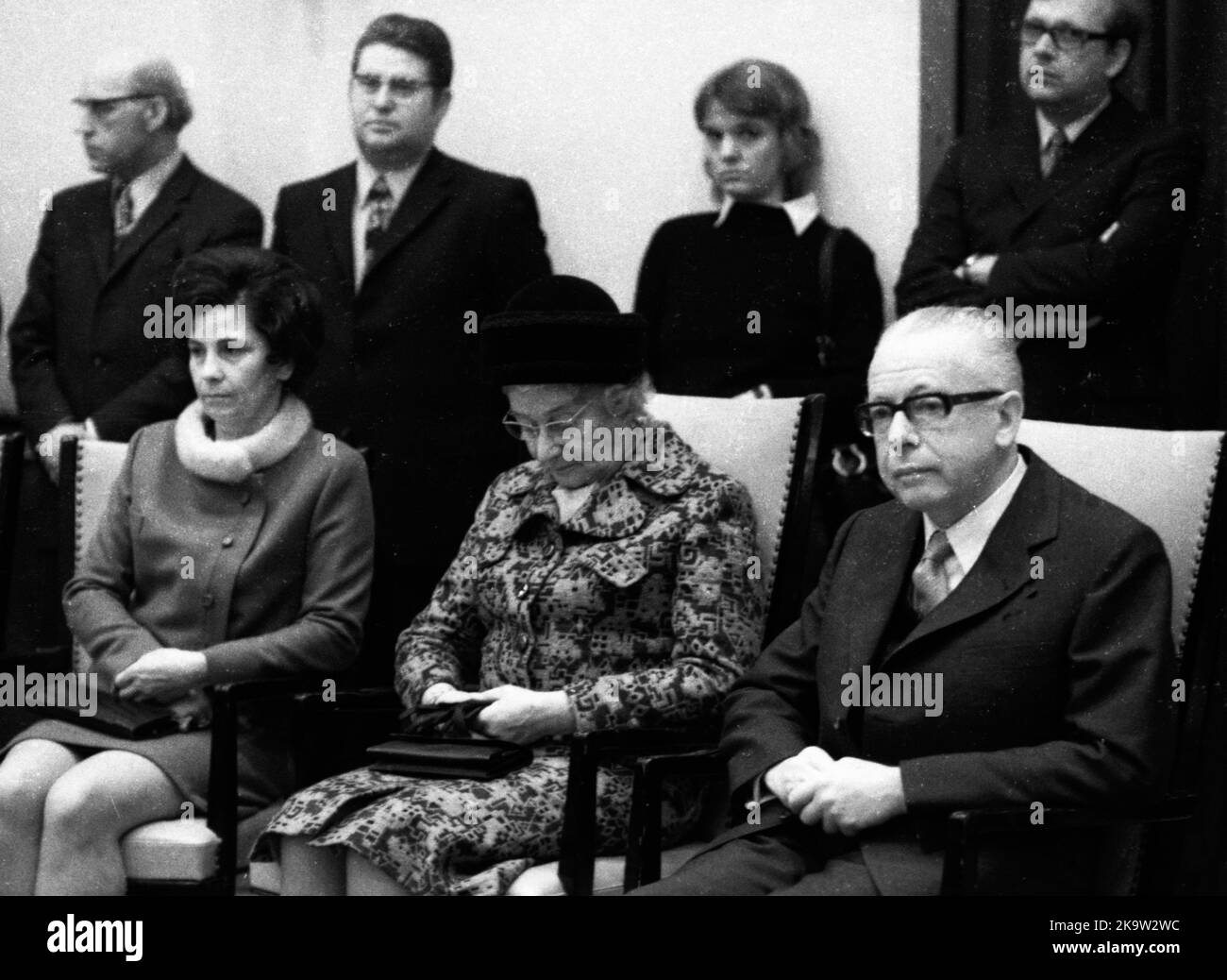 La visita del presidente federale Gustav Heinemann e della sua donna Hilda a Paderborn il 9 marzo 1972 si è recata nella città, che era anche la circoscrizione elettorale Foto Stock