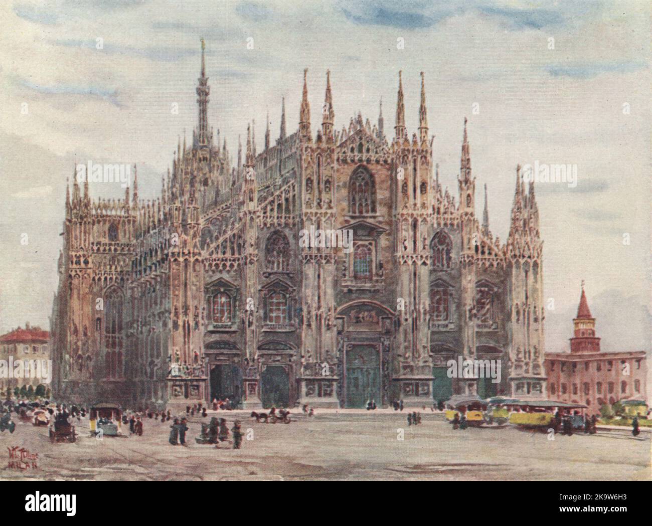 MILANO. "La Cattedrale, Milano" di William Wiehe Collins. Italia 1911 vecchia stampa Foto Stock