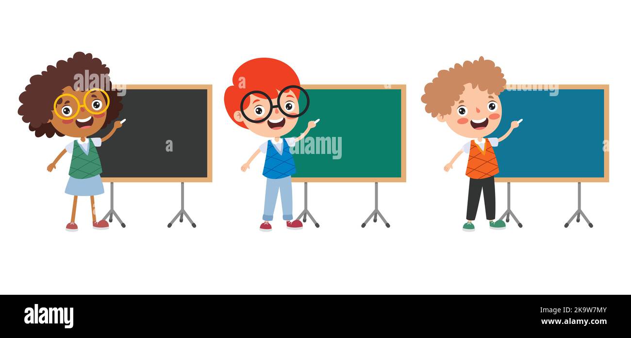 Concetto di formazione con Cartoon Student Illustrazione Vettoriale