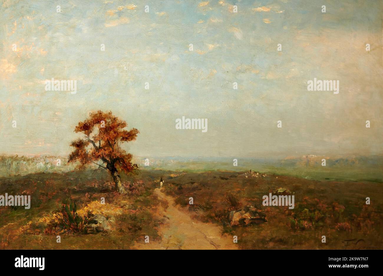 PESAGGIO di brughiera - olio su tavola - Filippo Carcano - XIX secolo - chiari (Bs), Italia, Pinacoteca Repossi Foto Stock