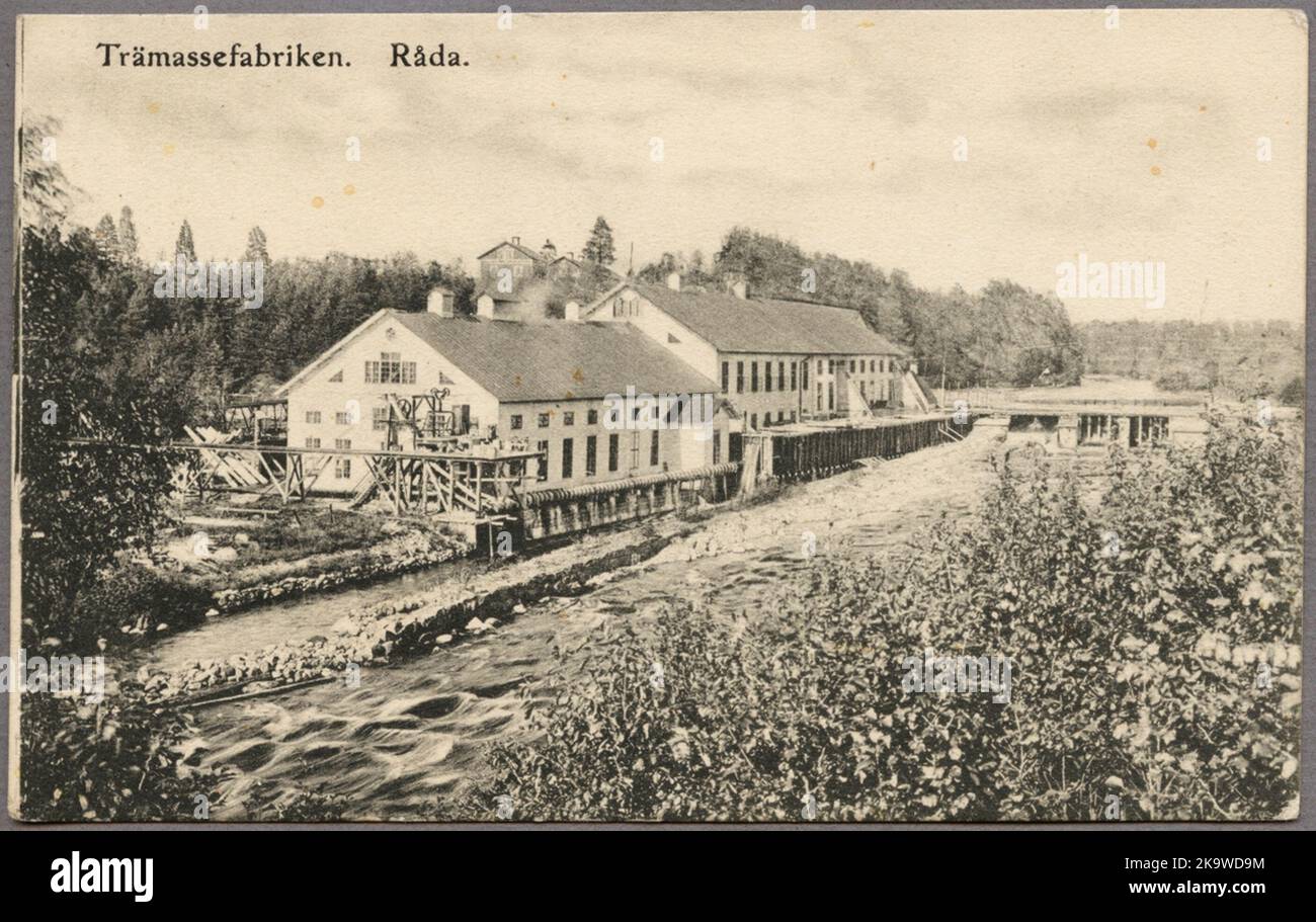 Träbassfabriken in Råda. Foto Stock