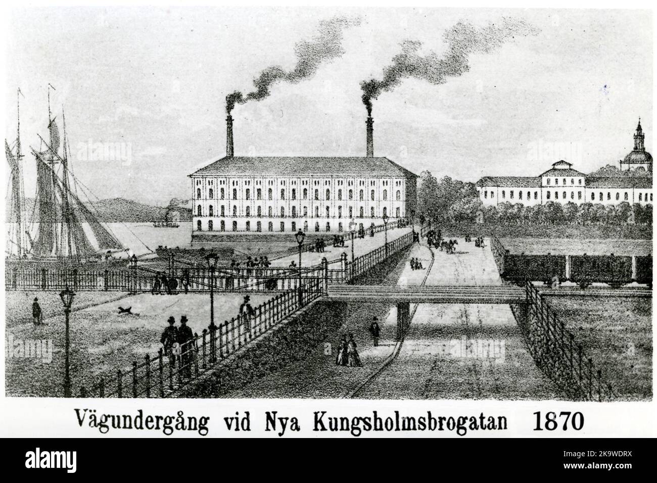 La strada termina a New Kungsholmsbrogatan. Foto Stock