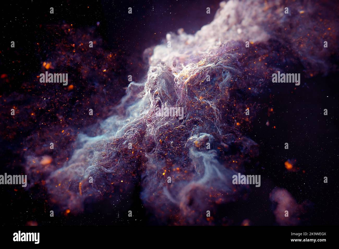 Incredibilmente bella Galaxy o Nebula Starry Sky nello spazio esterno sfondo estremo primo piano. rendering 3D Foto Stock