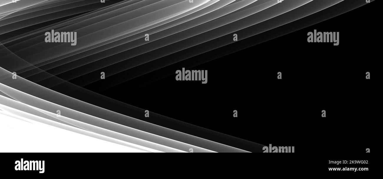 Sfondo astratto Banner 8K chiaro, scuro, monocromatico, Nero, Bianco, Raggio grigio, laser, nebbia, strisce, griglia, Quadrato, gradiente Foto Stock