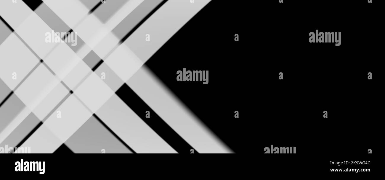 Sfondo astratto Banner 8K chiaro, scuro, monocromatico, Nero, Bianco, Raggio grigio, laser, nebbia, strisce, griglia, Quadrato, gradiente Foto Stock