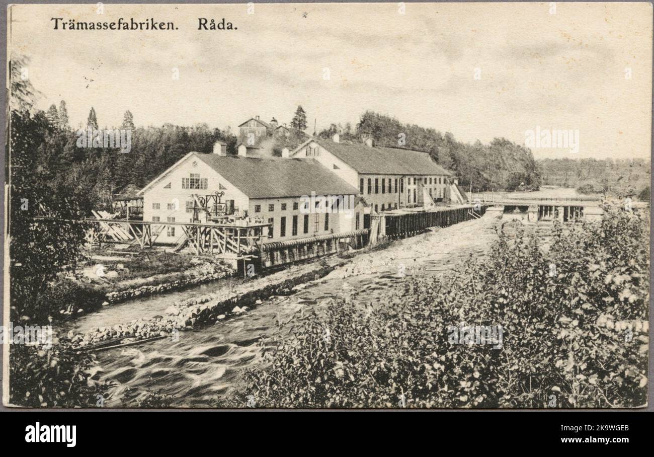 Fabbrica di gas in legno a Råda. Foto Stock