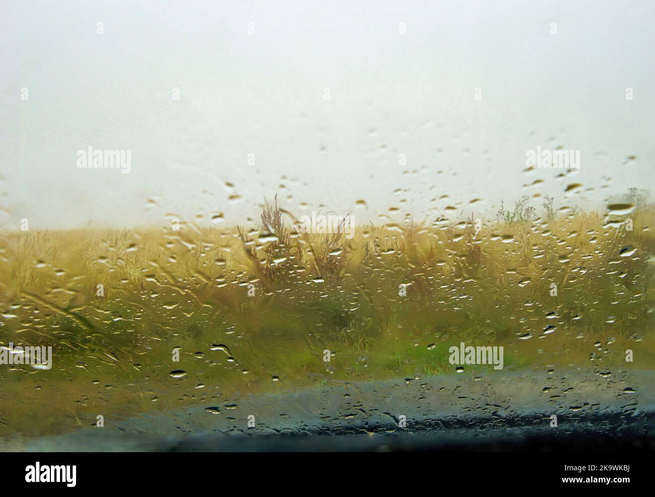 Landschaft hinter Glas Foto Stock