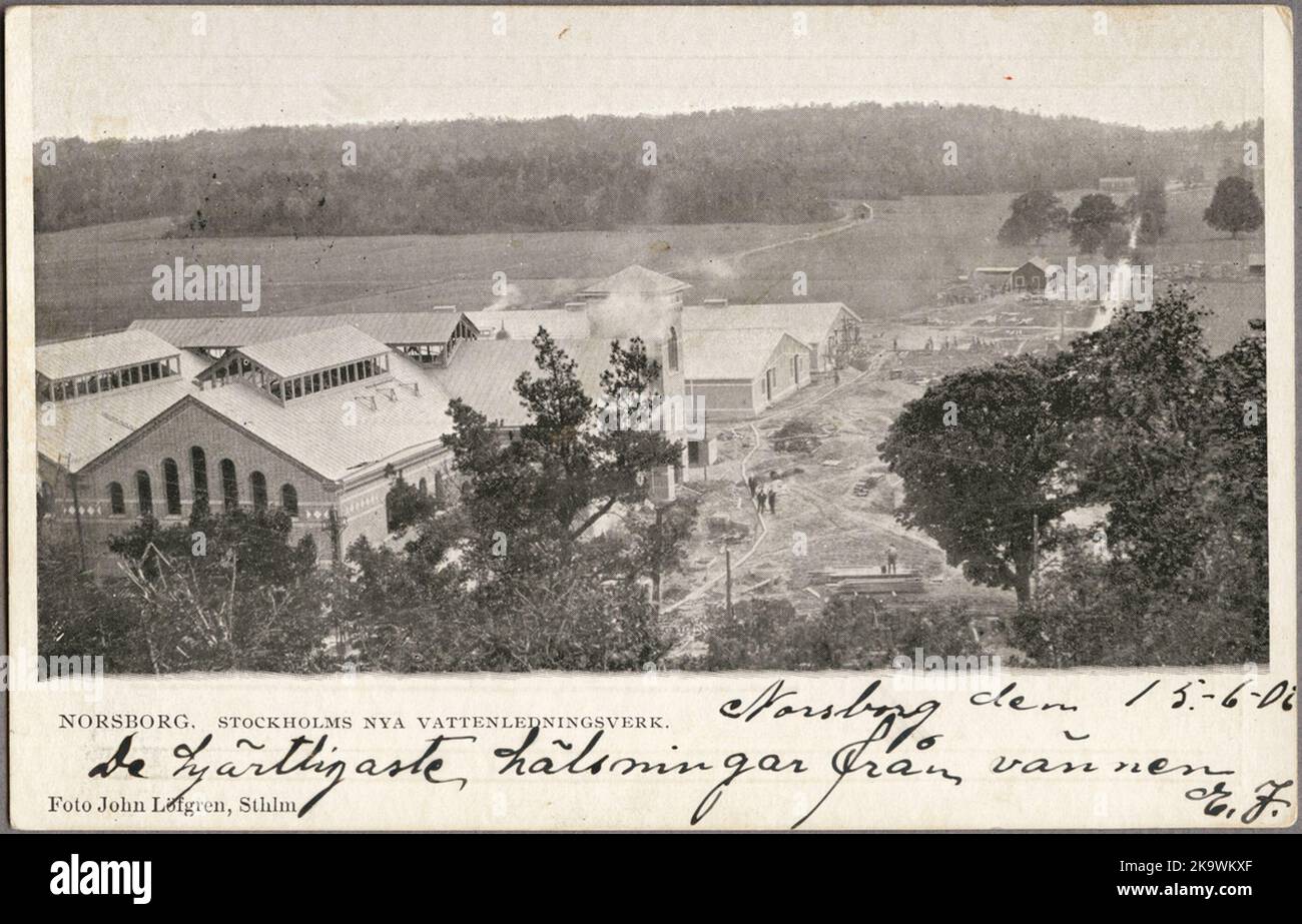 Impianto di gestione delle acque di Norsborg. Foto Stock