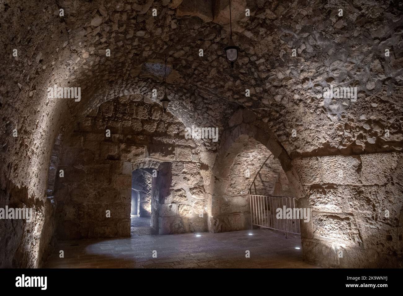 Camera interna con volta ceiing 12th ° secolo Ajloun Castello nord Giordania Foto Stock