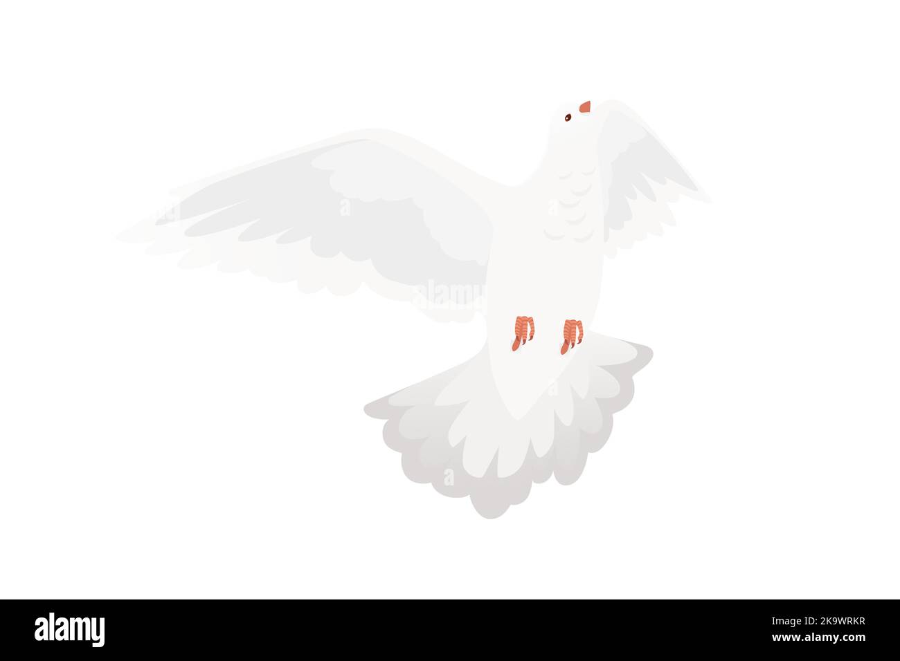 Colomba di piccione bianco simbolo di pace vettore illustrazione disegno animale cartone isolato su sfondo bianco Illustrazione Vettoriale