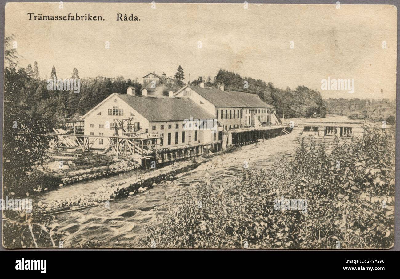Träbassfabriken in Råda. Foto Stock