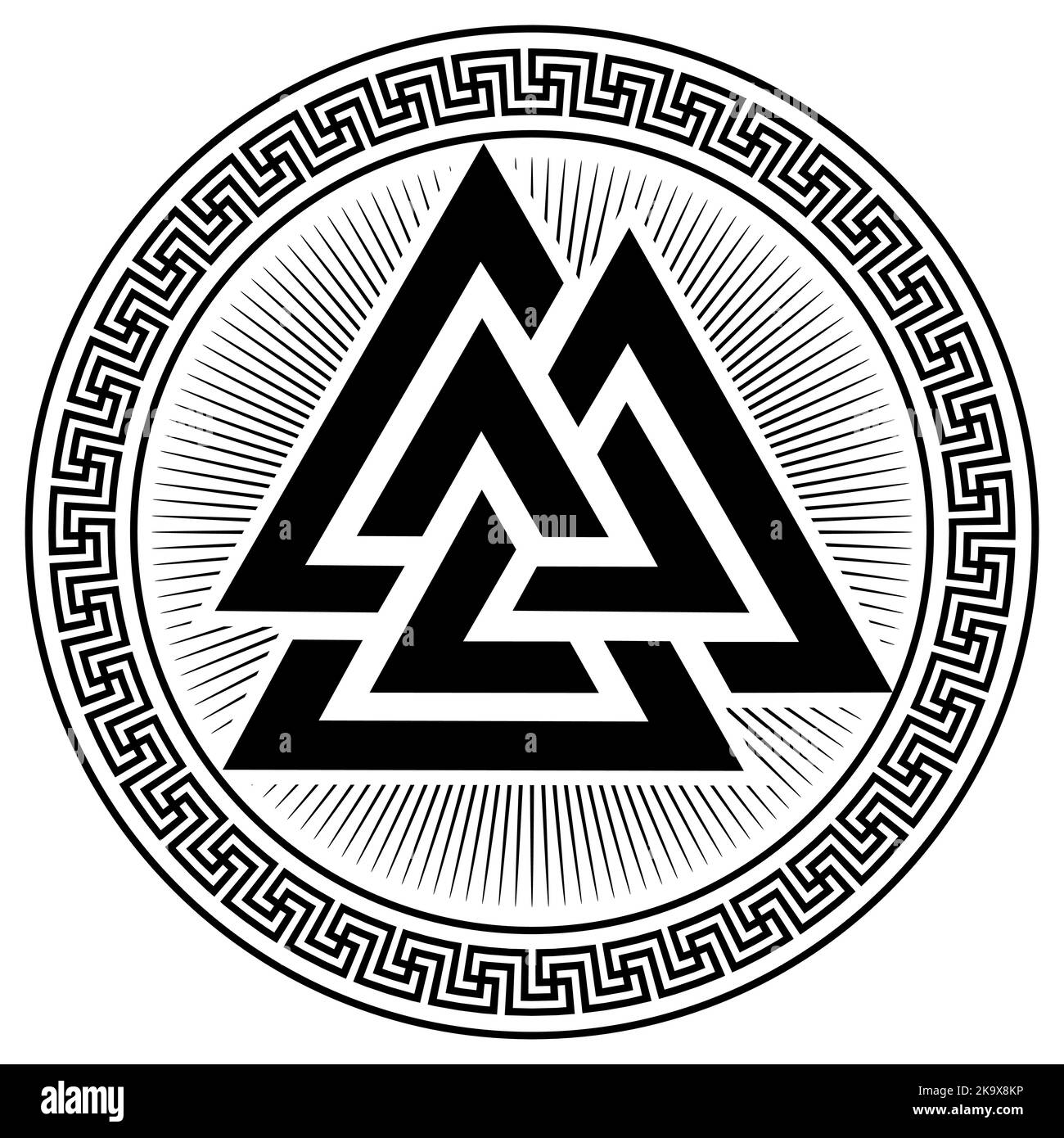 Valknut antico pagano Nordic Germanic simbolo Illustrazione Vettoriale