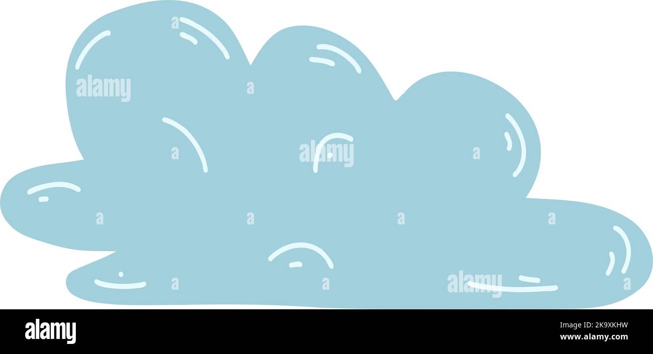 Icona fumetto disegnato a mano. Illustrazione vettoriale delle previsioni meteorologiche, fenomeni naturali in stile infantile. Illustrazione Vettoriale