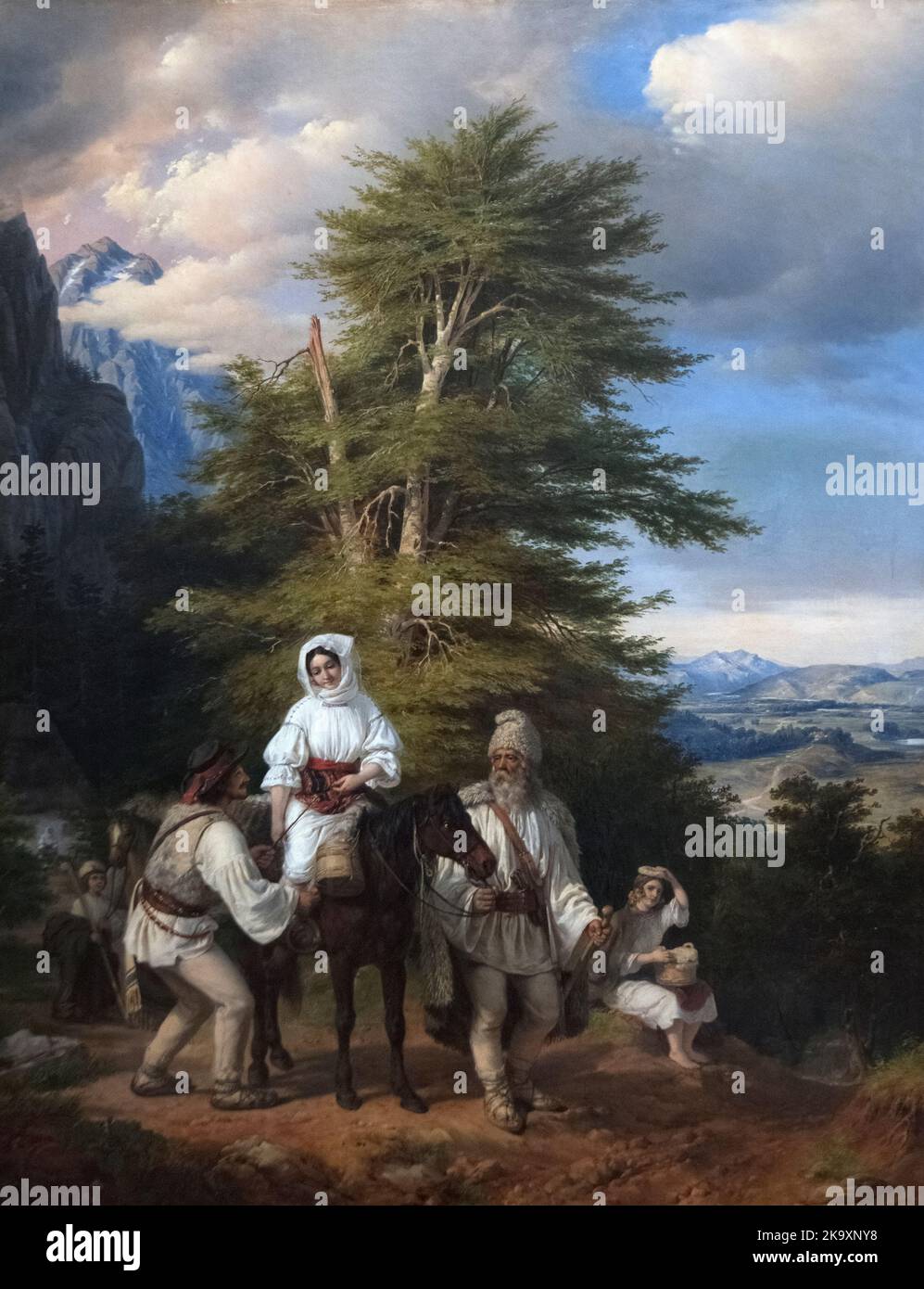 Miklos Barabas: La famiglia rumena che si dirige verso la fiera (1843-1844) Foto Stock