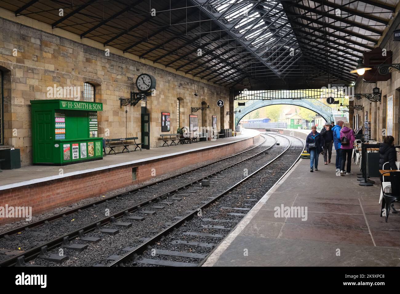 Stazione ferroviaria di Pickering, ferrovia North Yorkshire Moors. Foto Stock