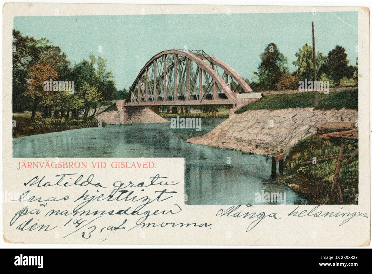 Il ponte ferroviario a Gislaved. Foto Stock