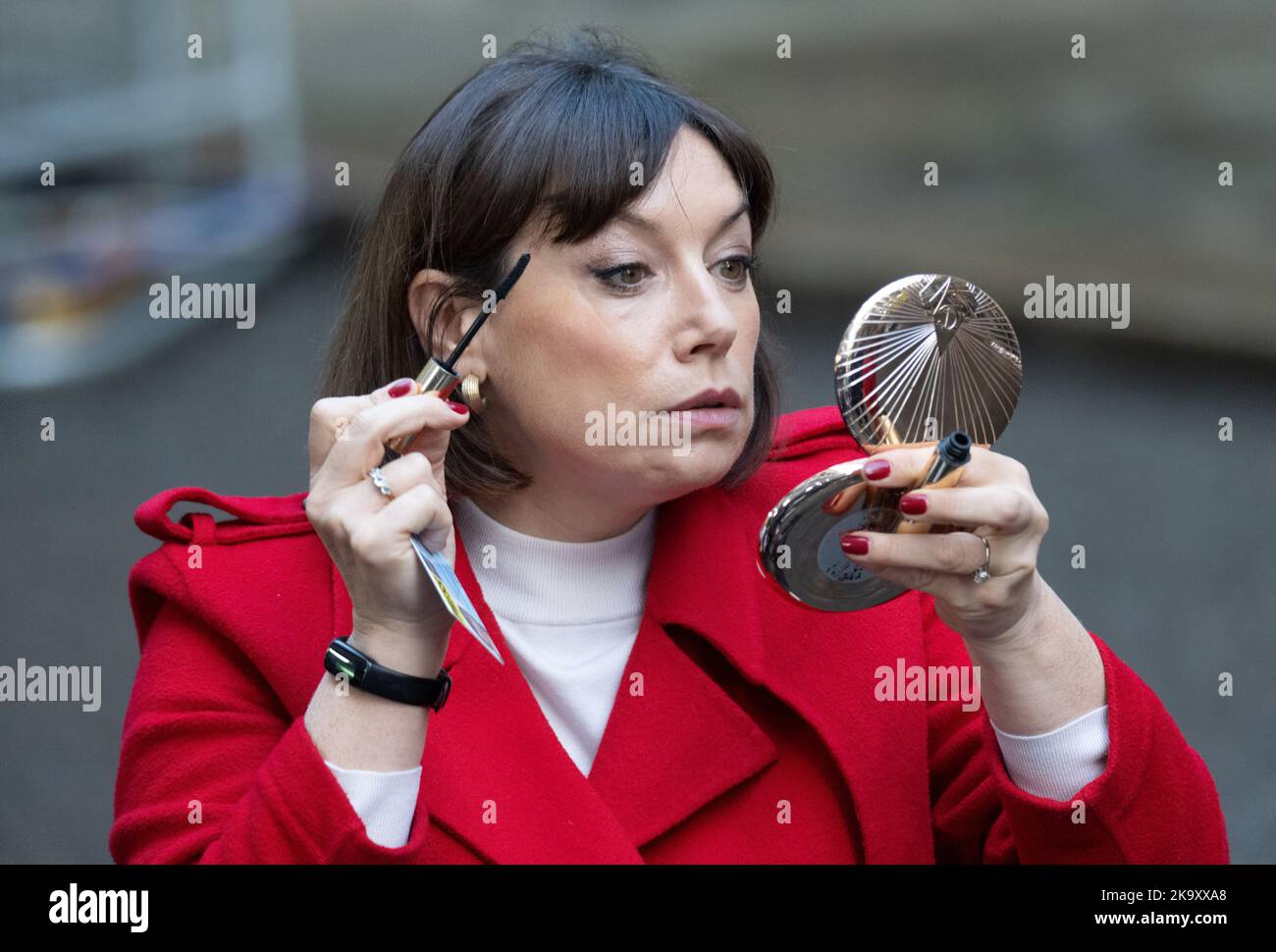 Beth Rigby, redattore politico, Sky News, Downing Street, Londra Foto Stock