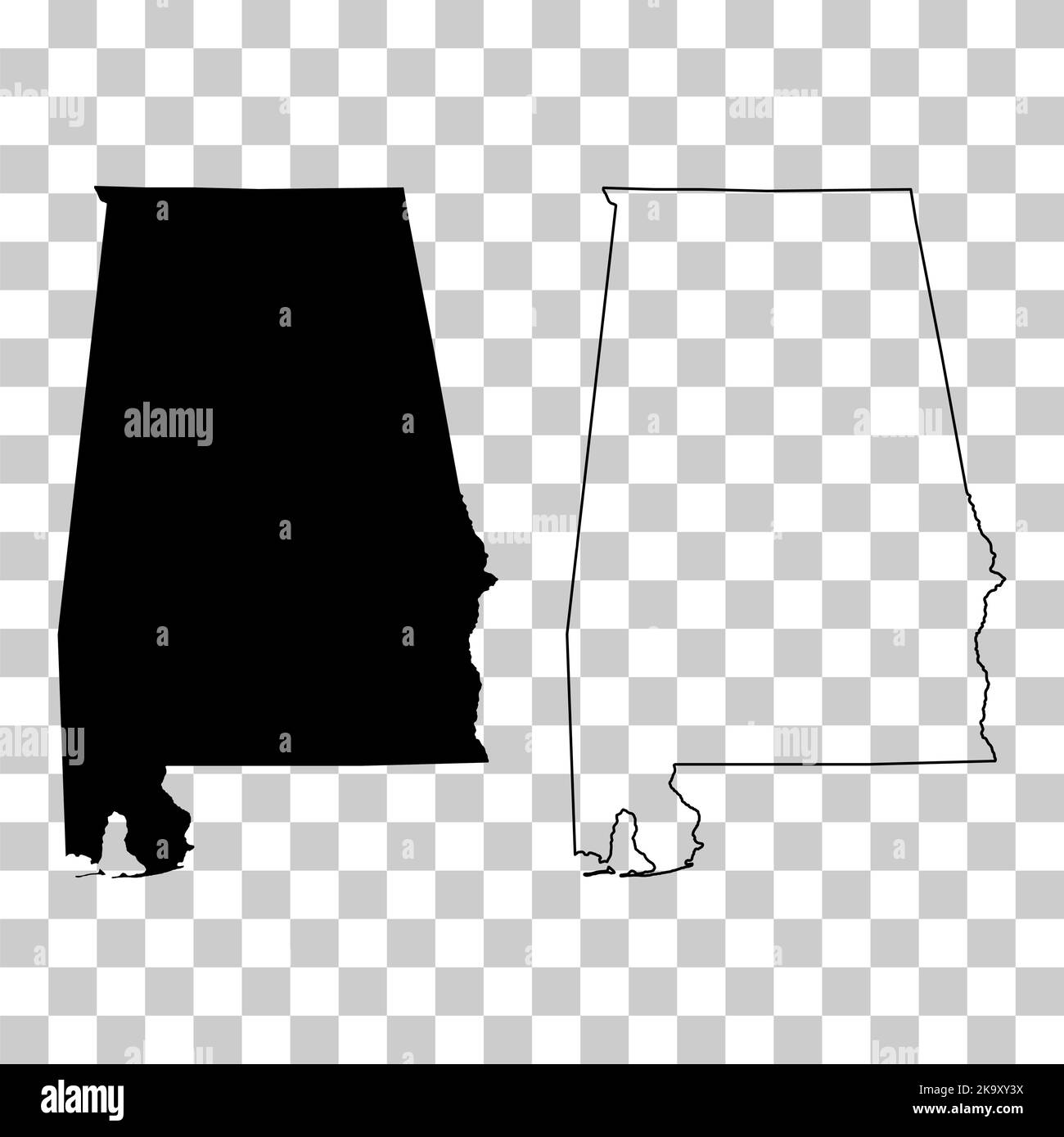 Set di Alabama Shape, stati uniti d'america. Concetto piatto icona simbolo illustrazione vettore . Illustrazione Vettoriale