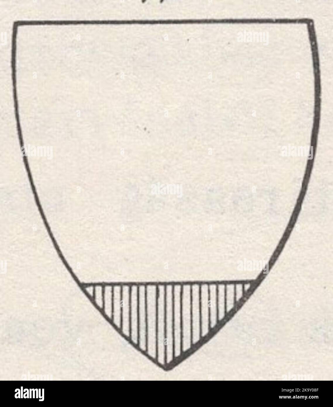 una raccolta illustrata di tecniche, metodi e strumenti di incisione di un libro sconosciuto. libro sezione araldica / stemma. rivestimento della sezione bracci. fare uno stemma passo per passo (costruirsi il proprio ) : il nome dello stemma scudo . Divisione del campo. 11. Base Foto Stock