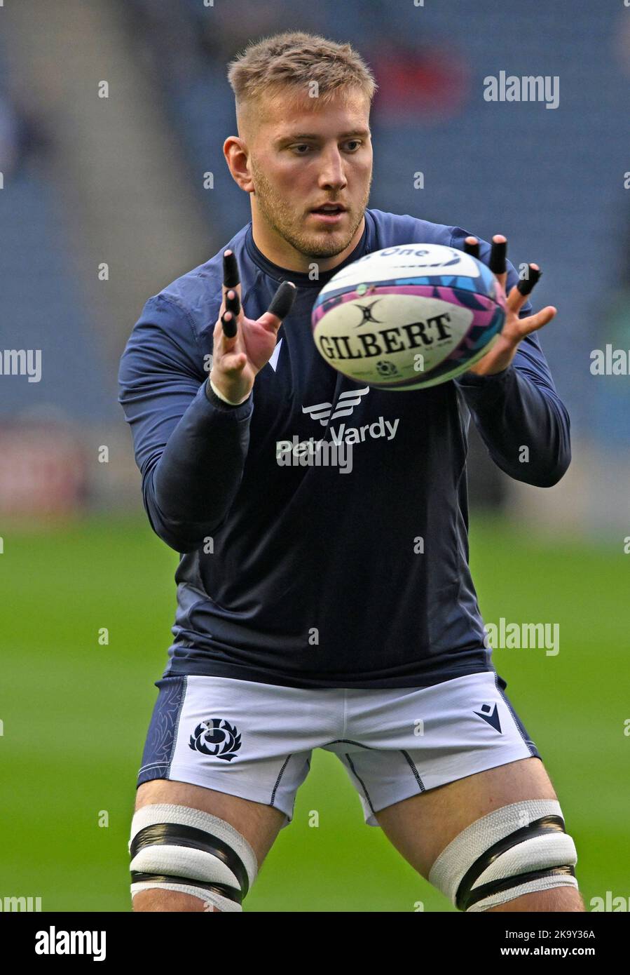 Edimburgo, Scozia, 29th ottobre 2022. Matt Fagerson di Scozia prima della partita Autumn Nation Series al Murrayfield Stadium, Edimburgo. L'immagine di credito dovrebbe essere: Neil Hanna / Sportimage Foto Stock