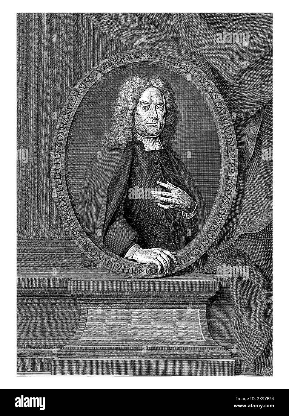 Ritratto di Ernst Salomon Cyprianus, Georg Martin Preissler, dopo Christian Schilbach, 1733 Foto Stock