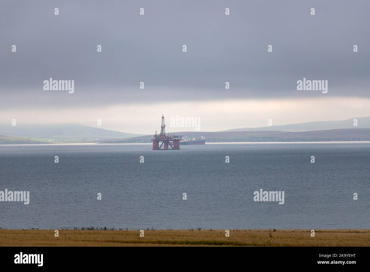Piattaforma Scapa Flow RIG, Burray, Orkney, Scozia, Regno Unito Foto Stock