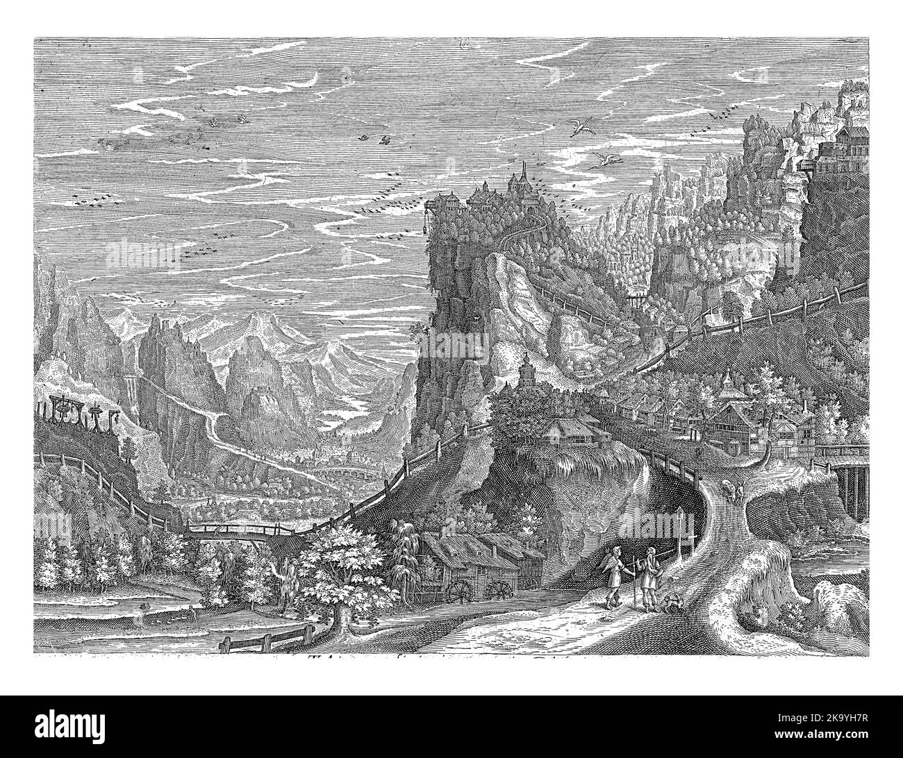 Paesaggio con Tobias e Arcangelo Raffaello sulla strada, Johan barra, dopo Giovanni Domenico Zapponi, 1591 - 1634 Foto Stock