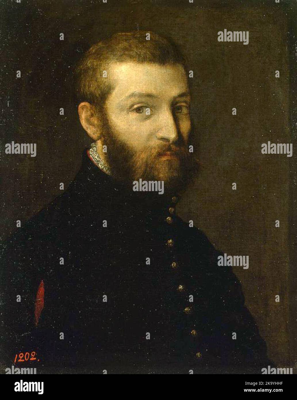 Paolo Veronese, Paolo Caliari (1528 – 1588), noto come Paolo Veronese, pittore del Rinascimento italiano, Autoritratto Foto Stock