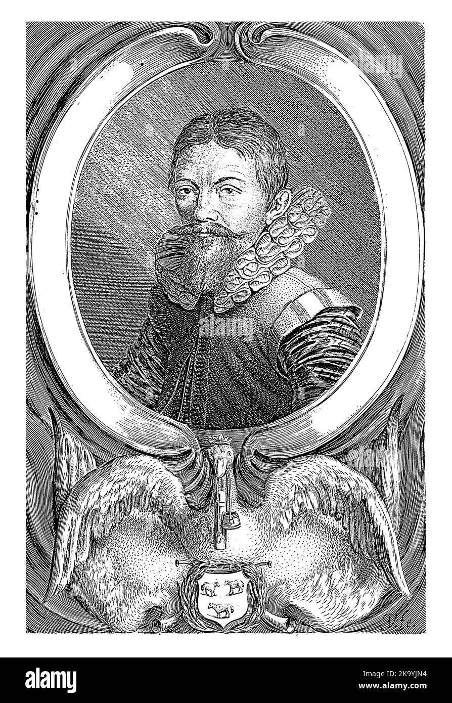 Ritratto di Jan van de Velde i, Jan van de Velde (II), 1623 Ritratto del padre dell'artista, Jan van de Velde i, di 53 anni. L'orientamento verticale viene stampato su un Foto Stock