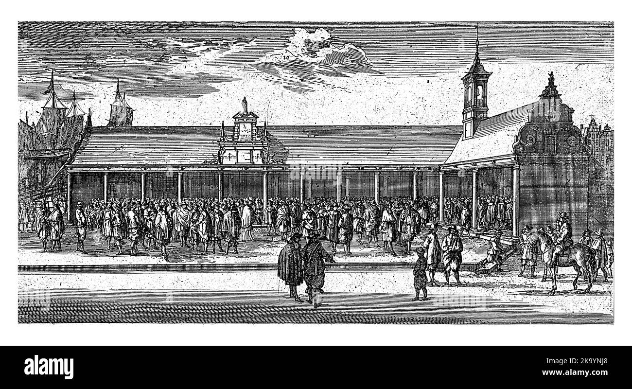 Vista della borsa dell'ex mercato del pesce sul Blaak di Rotterdam, visto dal cortile. Foto Stock