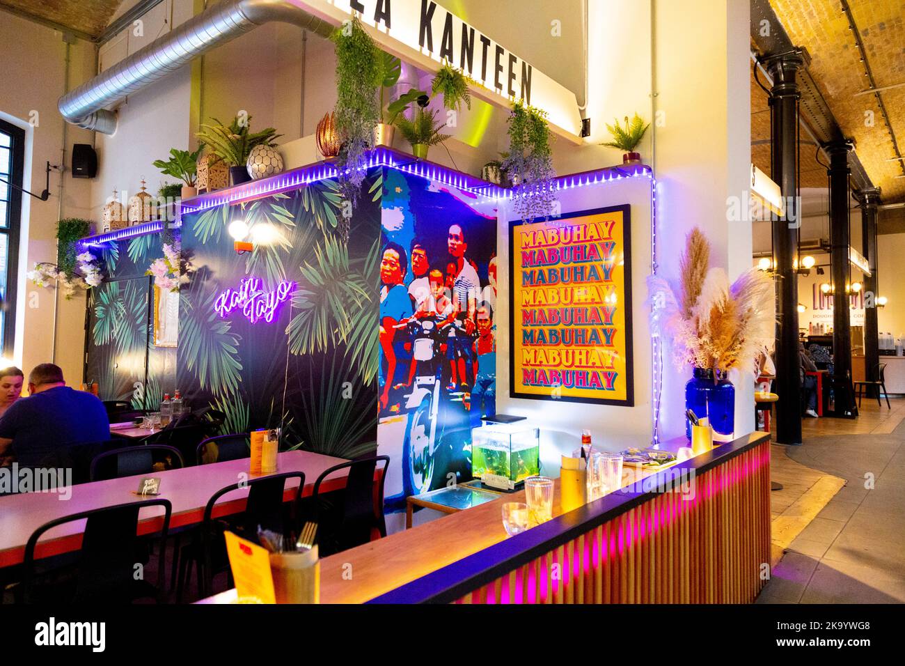 Bong Bong's Manila Kanteen al Seven Dials Market food Hall, Covent Garden, Londra, Regno Unito Foto Stock
