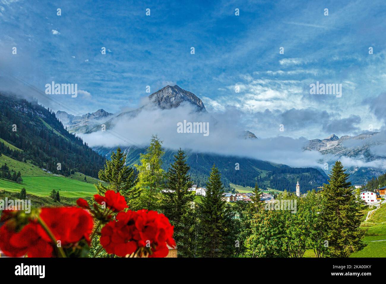 Omeshorn, la montagna locale di Lech am Arlberg Foto Stock