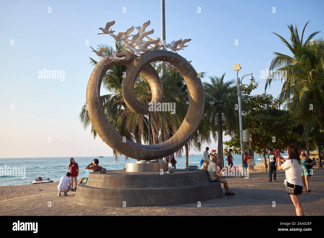 Arte pubblica sul lungomare di Pattaya, Thailandia Foto Stock