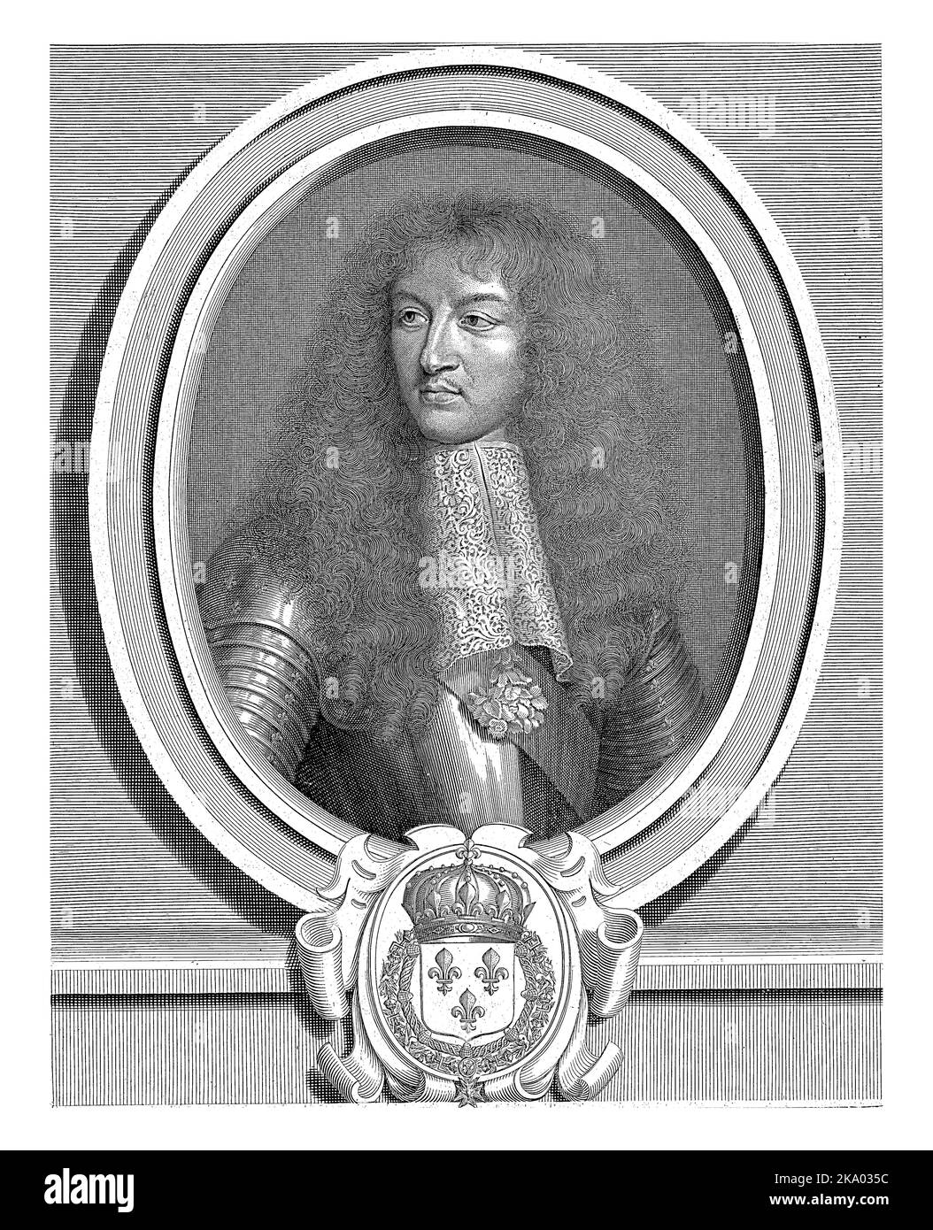 Ritratto di Luigi XIV, re di Francia, con colletto in pizzo Foto Stock