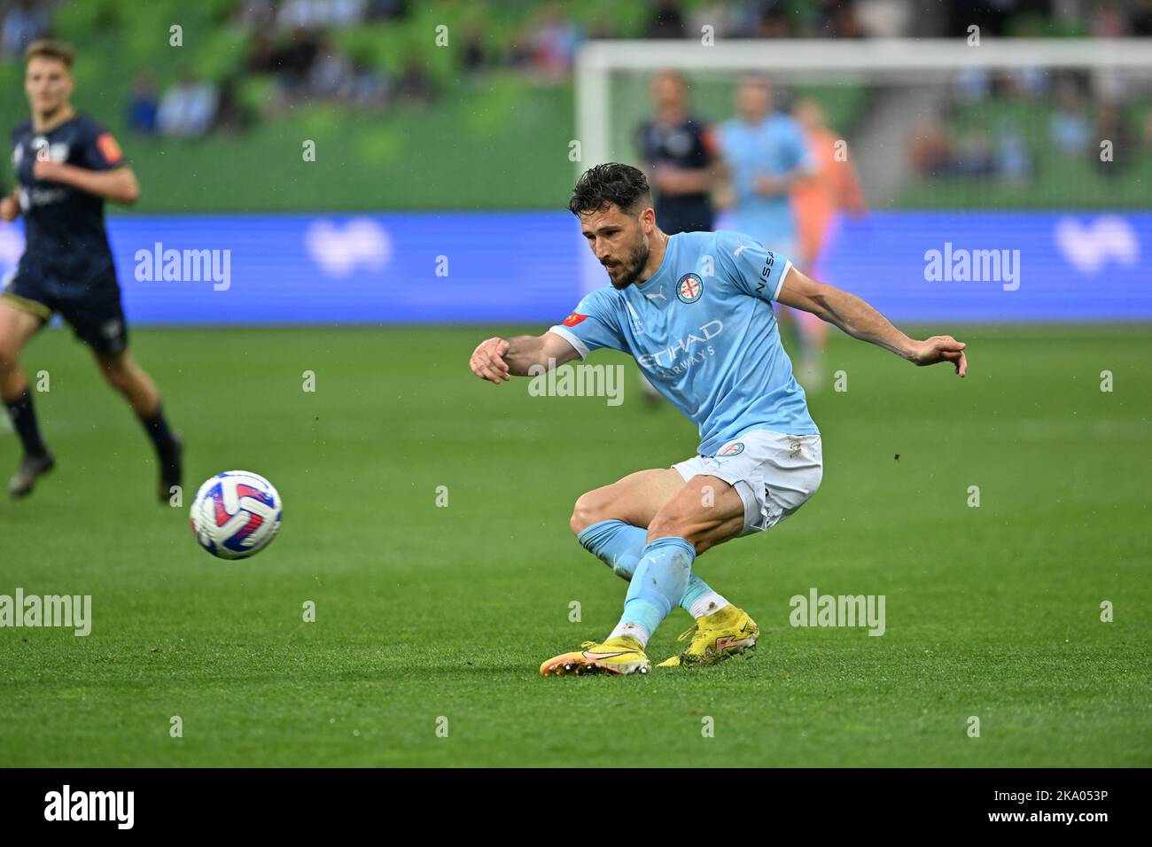 Melbourne, Australia. 30 ottobre 2022. Melbourne City / Wellington Phoenix, Matthew Leckie all'AAMI Park. Foto Stock