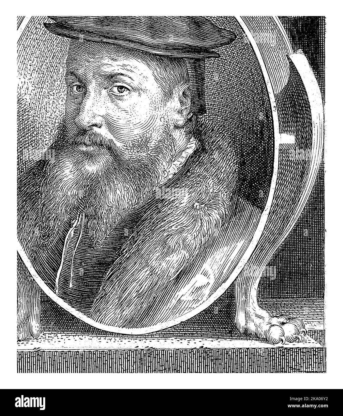 Ritratto di Adriano Marius, Jan Harmensz. Muller, 1610 - 1614 Ritratto di Adriano Marius, poeta e cancelliere di Gelderland. Il ritratto viene impostato in un Foto Stock