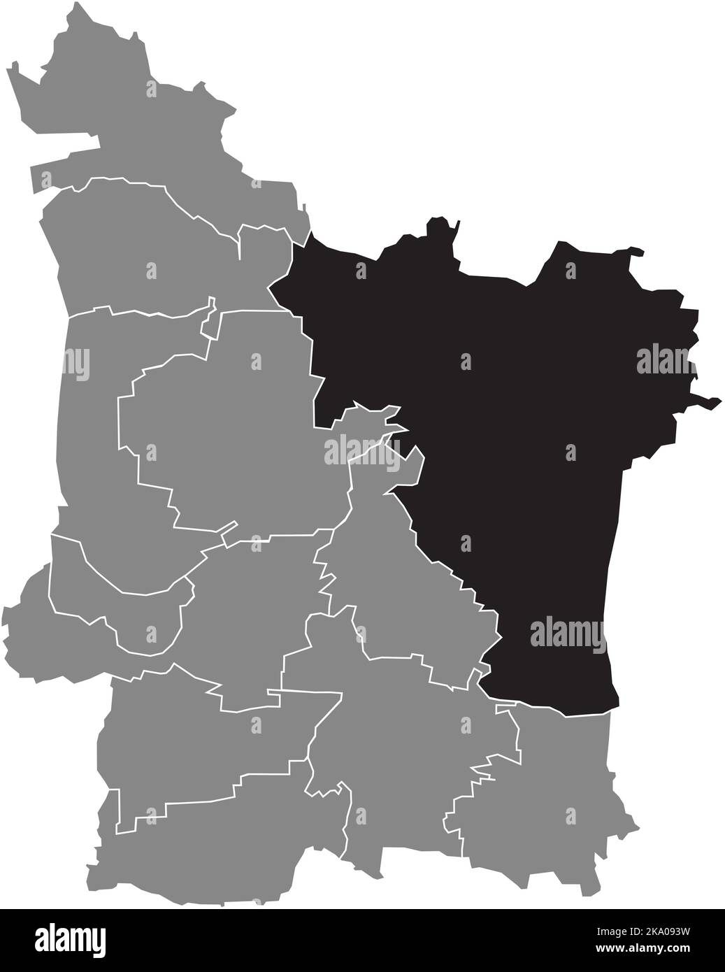 Mappa del DISTRETTO DI ERLANGEN, ERLANGEN Illustrazione Vettoriale