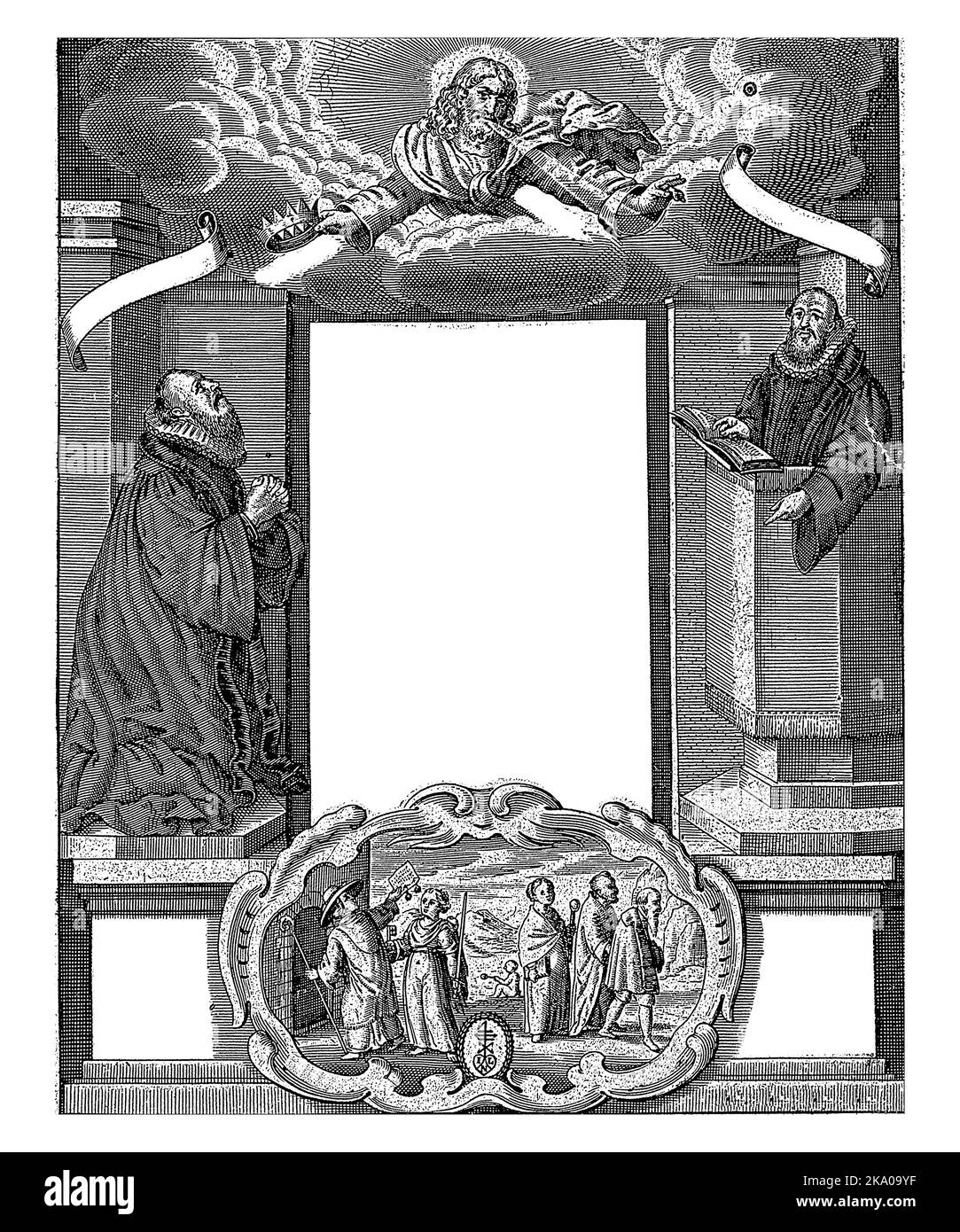 Allegoria della buona fede e del commercio delle indulgenze, Johann DÃ¼rr, 1656 Foto Stock