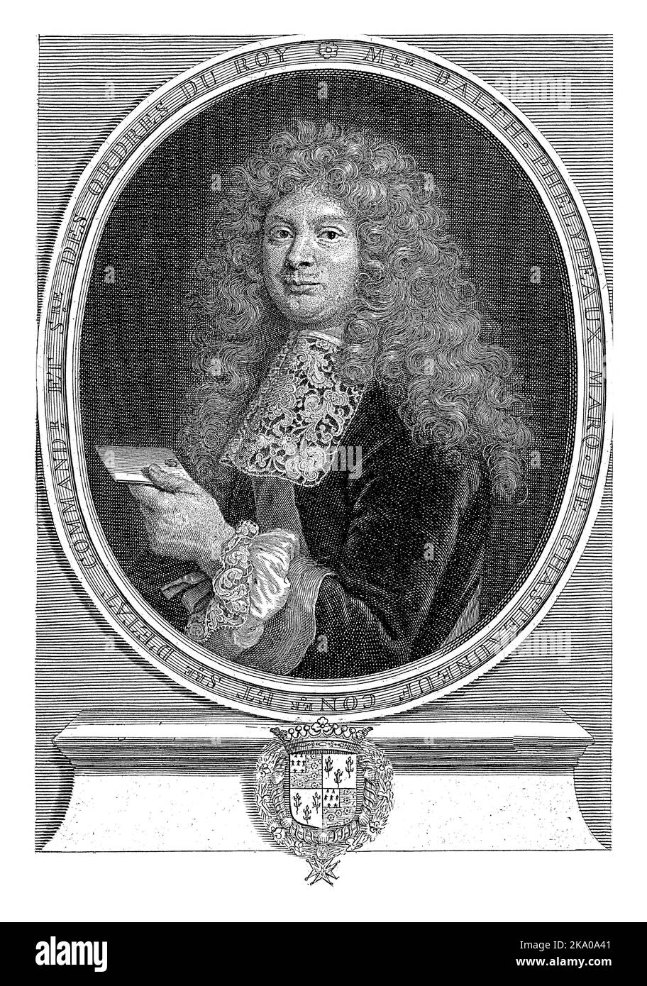 Ritratto di Balthazar PhÃ©lypeaux de ChÃ¢teauneuf, statista francese Cornelis Martinus Vermeulen, dopo Pierre Mignard (1612-1695), 1669 - 1709 Foto Stock