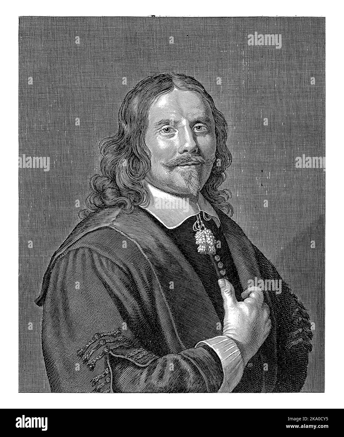 Ritratto del medico Utrecht Henricus Regius, la sua mano sul petto. Foto Stock