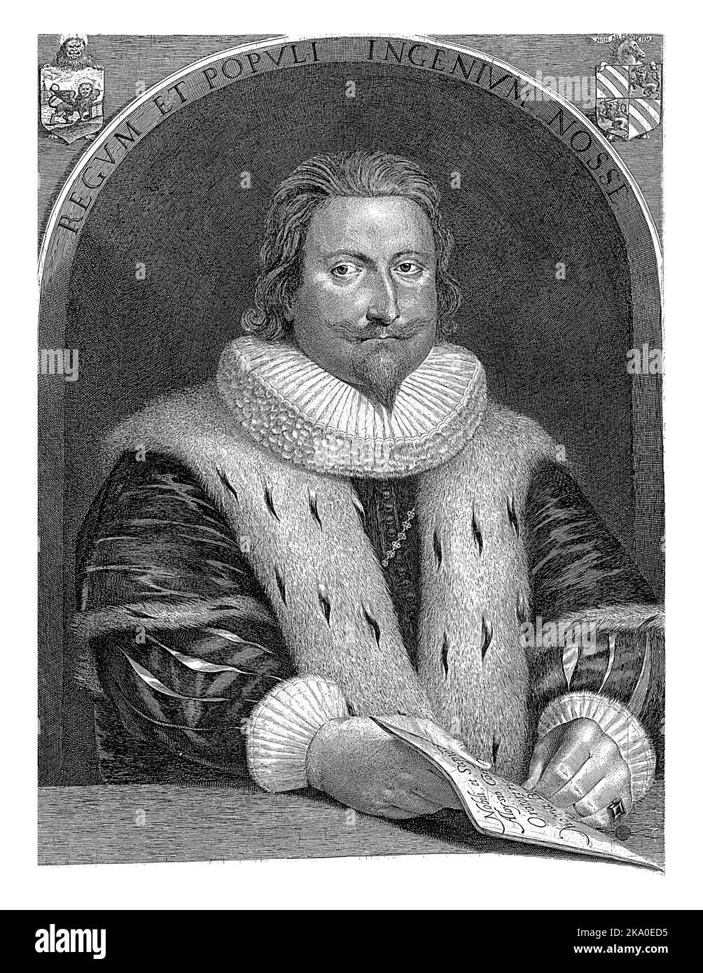 Ritratto di Aloysius Contareno, Lucas Vorsterman (i), 1628 Ritratto del diplomatico italiano Aloysius Contareno, all'età di 31 anni. Foto Stock