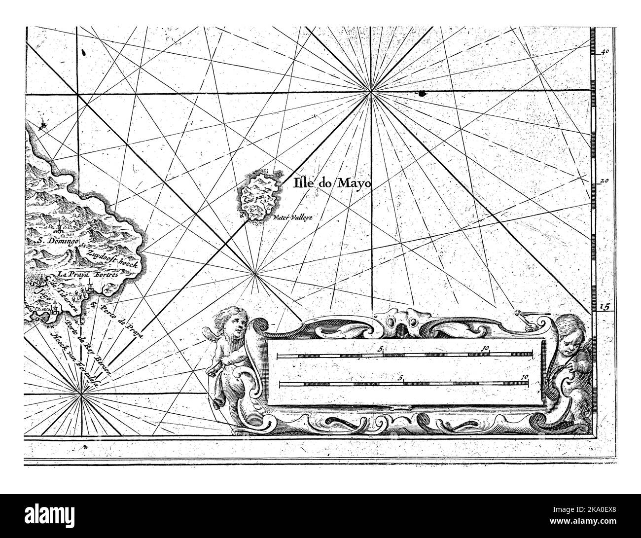 Frammento di una mappa delle Isole di Capo Verde, anonimo, 1600 Foto Stock